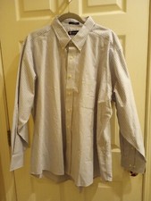 Chaps Men's striped Button Down Wrinkle Free Oxford Shirt XXL 18-18.5 34/35 