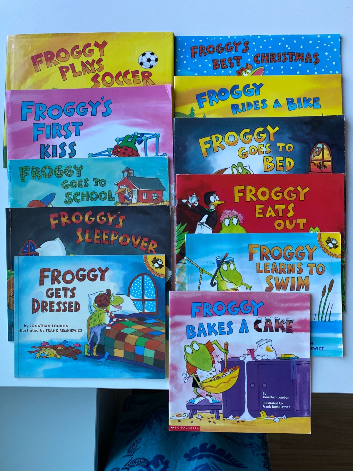 FROGGY LOT 11~Jonathan London~CAKE~SWIM~EATS OUT~BED~CHRISTMAS~KISS~SOCCER~BIKE~