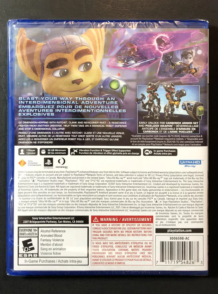 Sony Playstation 5 Edición Estándar + Juego PS5 Ratchet & Clank Rift Aparte  - Sony