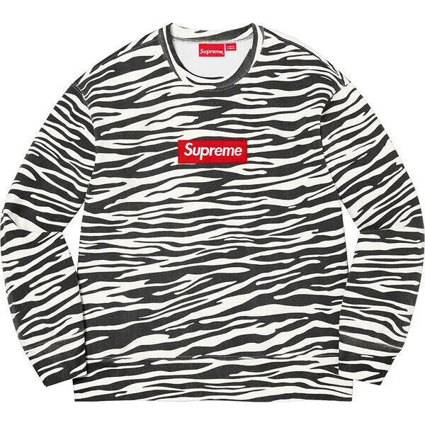 SUPREME 22aw Box Logo Crew Neck Zebra