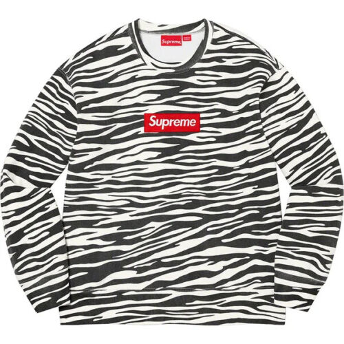 Supreme Box Logo Crewneck ゼブラ Zebra L