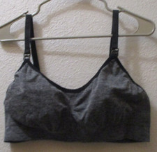 Black Charcoal Gray Seamless Softcup Nursing Bra Size XXL w/ Extender