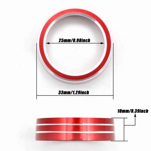 Red Aluminum Center Console AC Switch Ring Cover Trim For Honda Civic 2016-2021 - Picture 4 of 6