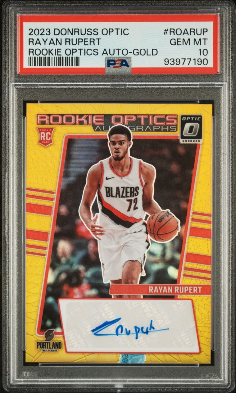 PSA 10 - RAYAN RUPERT #/10 Auto 2023 Donruss Optic Rookie Optics Autograph GOLD