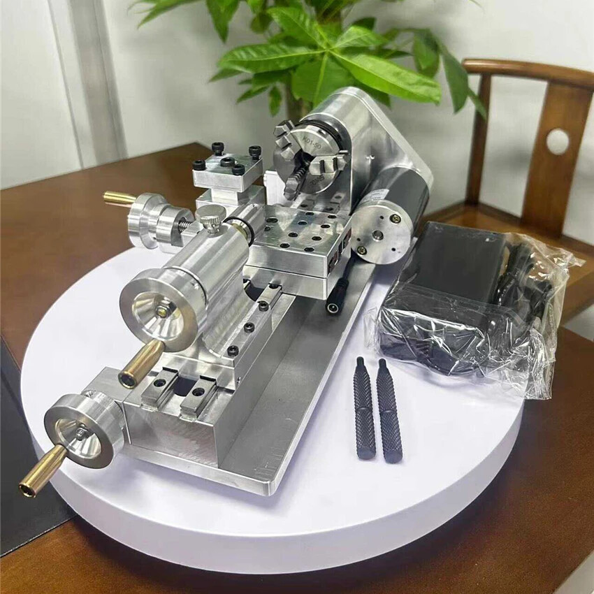 みいページ Woodworking Small Lathe Portable Desktop Mini Lathe 220V 80W 100