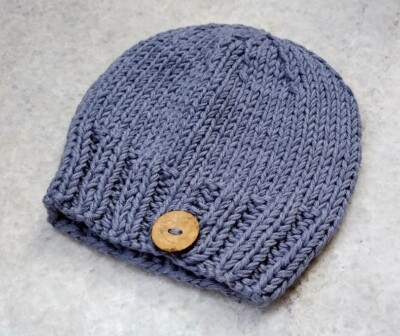 Handmade knitting grey baby hat  