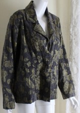 Habitat -sz Xl Art-to-wear Green Floral Colorful Fun Funky Tapestry Jacket