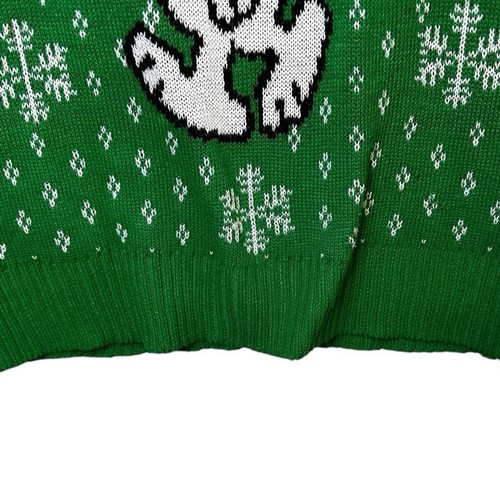 Peanuts Kids Christmas Sweater Green Snoopy Charlie Brown Kids Size Small (3-5) - Picture 3 of 7