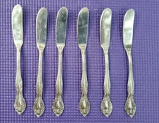 6-Towle Supreme Stainless Dynasty FLAT HANDLED BUTTER SPREADERS 6 1/2"