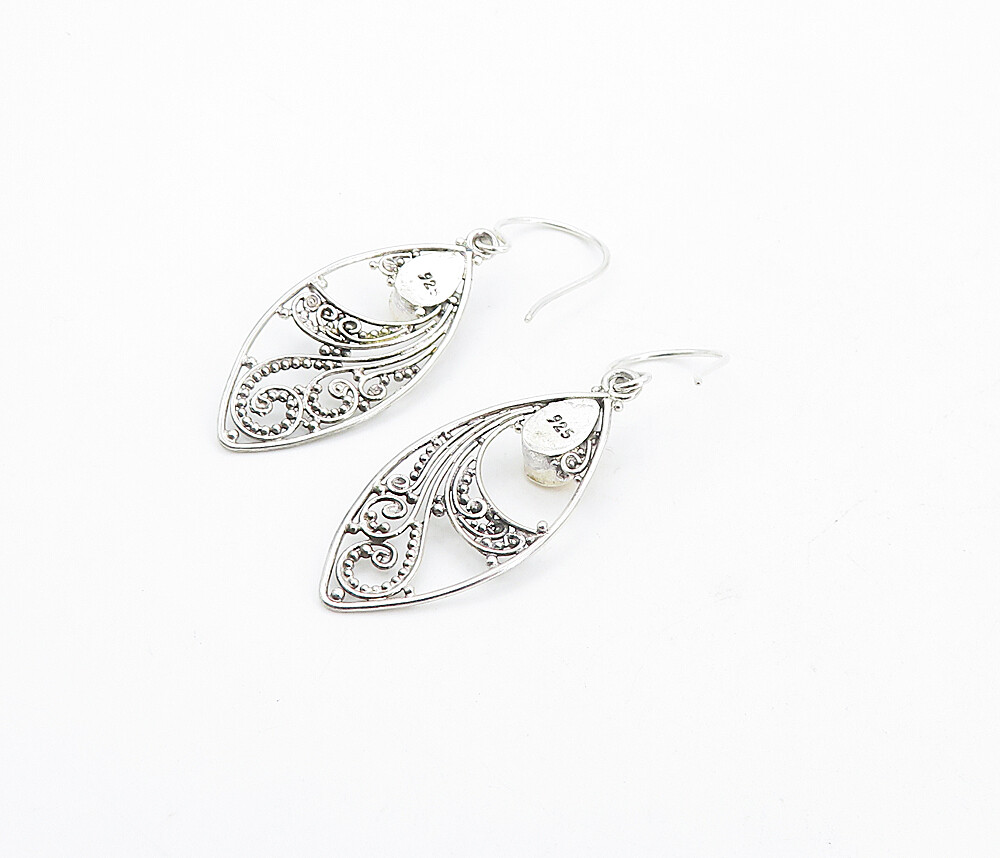 あめめ 18k White Gold 5.83ctw Diamond Mosaic Drop Earrings
