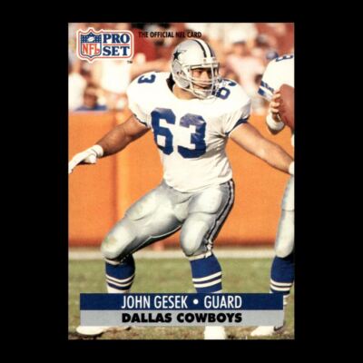 John Gesek 1991 Pro Set Rookie Dallas Cowboys #130 R329E 74