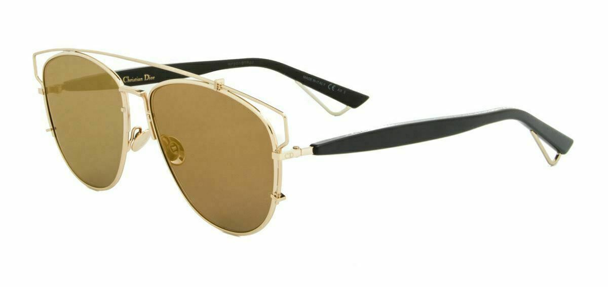 Authentic DIOR Technologic RHL83 Gold/Black Mirrored Sunglasses 57