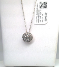  1000- Certified Natural Diamond HALO PENDANT NECKLACE 10k WHITE Gold SOLID 18'