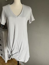 NWT N: PHILANTHROPY COTTON V-NECK DRESS LIGTH GRAY SIZE XS