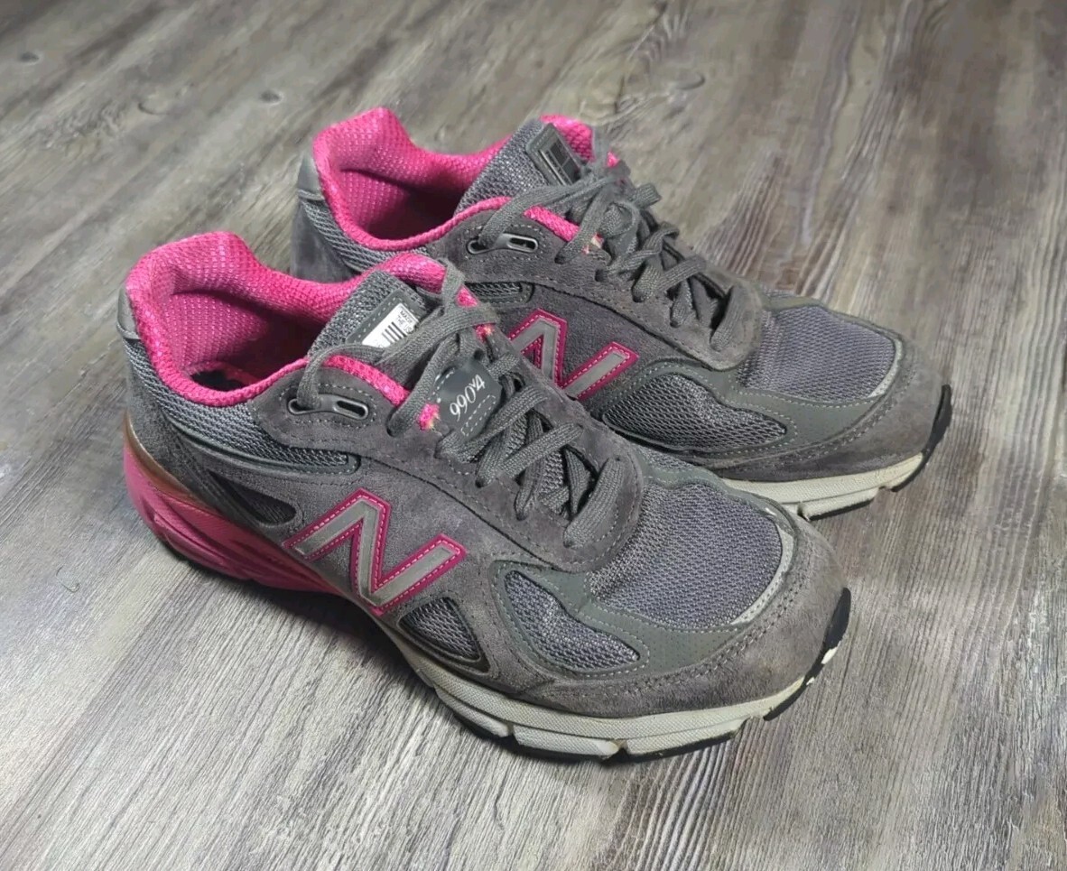 New Balance Womens 990 V4 Gray Pink Casual Shoes Sneakers  display picture 3