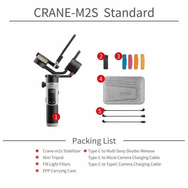 Zhiyun Crane M2 S M2S 3-Axis Handheld Gimbal Stabilizer for Smartphone  Cameras - Image 2 of 4
