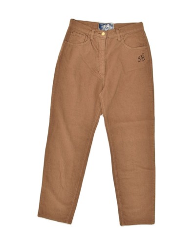 BLUMARINE Womens Slim Casual Trousers W28 L26 Brown Cotton GR03