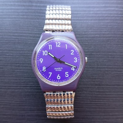 Vintage Rare Swatch Purple Swiss Ag 2009 Water Resistant