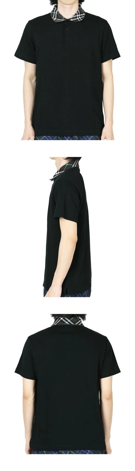 Burberry Polo Uomo Modello Quadri Collo (Nero) 8103865 A1189 132329731