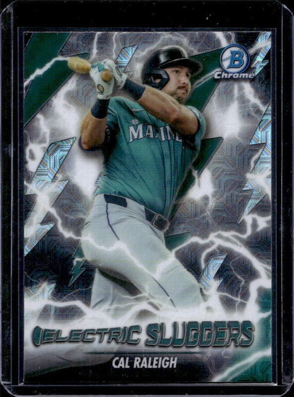 2026 Bowman Mega Box Cal Raleigh Electric Sluggers Chrome Mojo Refractor #ES-14