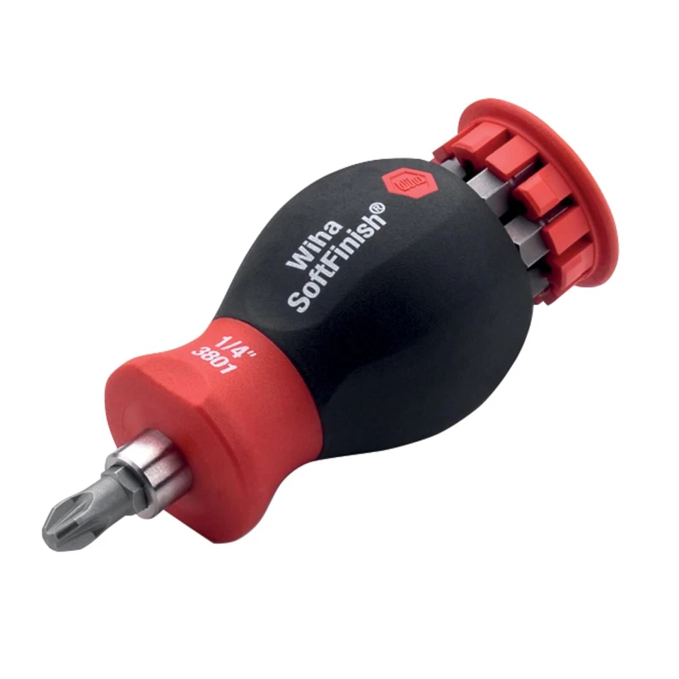 Wiha 38048 Stubby Screwdriver With Six-In-One Insert Bits, Multi-Bit Multi  - Image 3 of 4