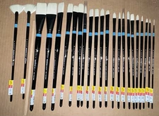 LOT OF 23 - Princeton Aspen Long Handle Oil Acrylic Synthetic Paint Brushes NEW