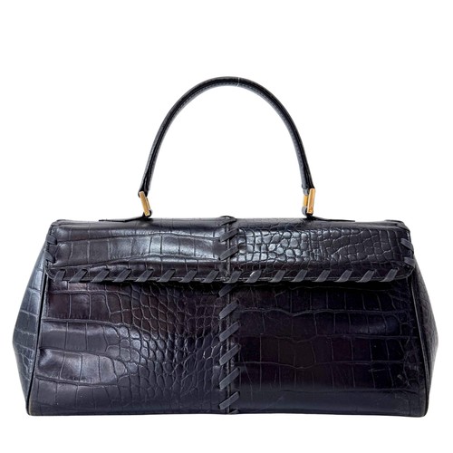 SAINT LAURENT Horizontal Black Leather Handbag