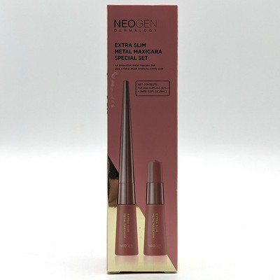 NEOGEN DERMALOGY Extra Slim Metal Maxicara Pink Eyelash Curler Set Black (2-6ml)