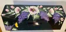 Hand Painted Floral Wall Mount Mailbox  Black...