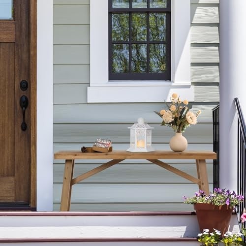 Sawmill Long Wood Bench Farmhouse Entryway Bench for Living Dining Room, 43"