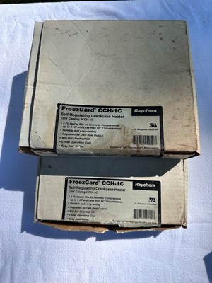 Lot of 2 Raychem FreezGard CCH-1C Self-Regulating Crankcase Heater 120V NOS