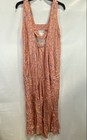 Anthropologie Women's Peach Floral Abstract Jumper Jumpsuit Strappy Back Size M — photo 2