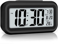 Digital Alarm Clock, Alarm Clock for Bedroom with Night Light, Indoor Tempera...