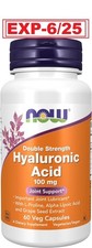 Now Double Strength Hyaluronic Acid 100mg, 60 Caps SEE PIC FOR DATE