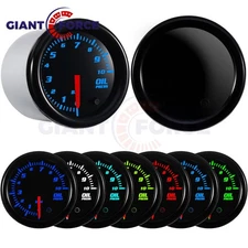 2" 52mm 7 Color LED 0-10 BAR Oil Pressure Gauge Meter With Oil Press Sensor