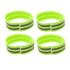 4 Pcs Nighttime Running Gear Fluorescent Green Armband Elastic Reflective for