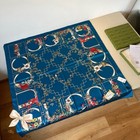 Gucci Floral Print Navy Blue Twill Mulberry Silk Women's Square Scarf 36 x 36 in — photo 8