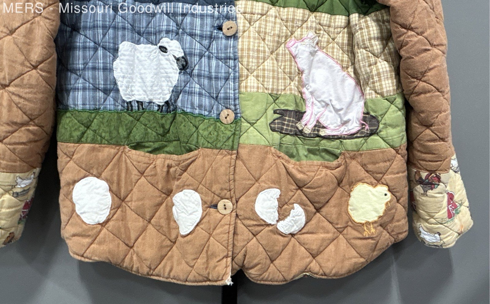 VTG Patch Magic Quilted Jacket Size Large Farm An… - image 2