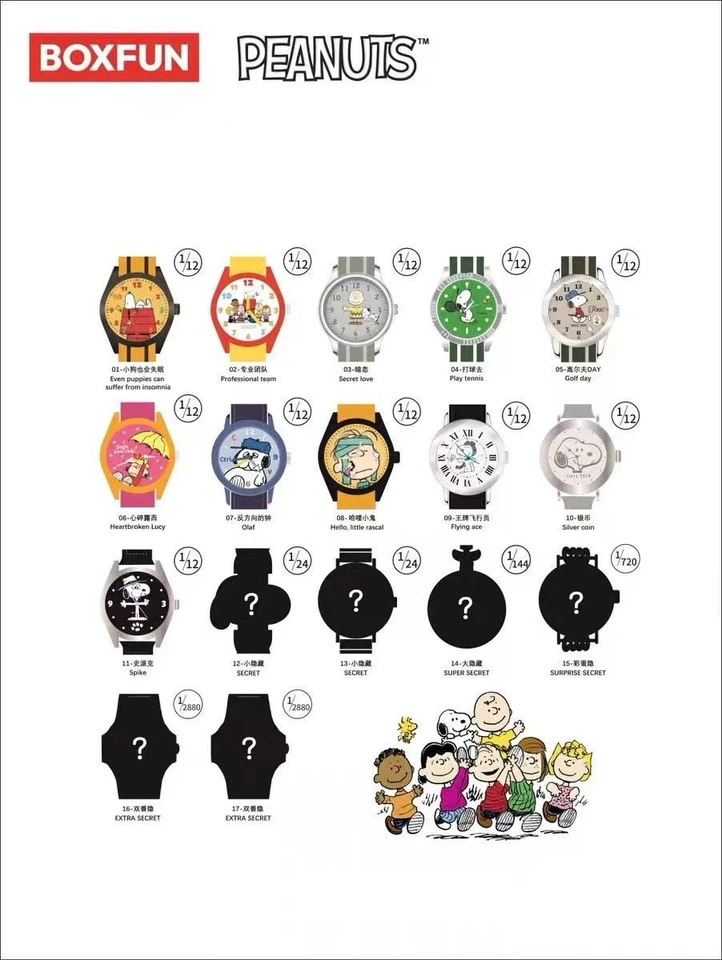 Authentic MINISO Snoopy & Friends Series Wristwatch Blind Box Sealed Toy New - Image 2 of 4