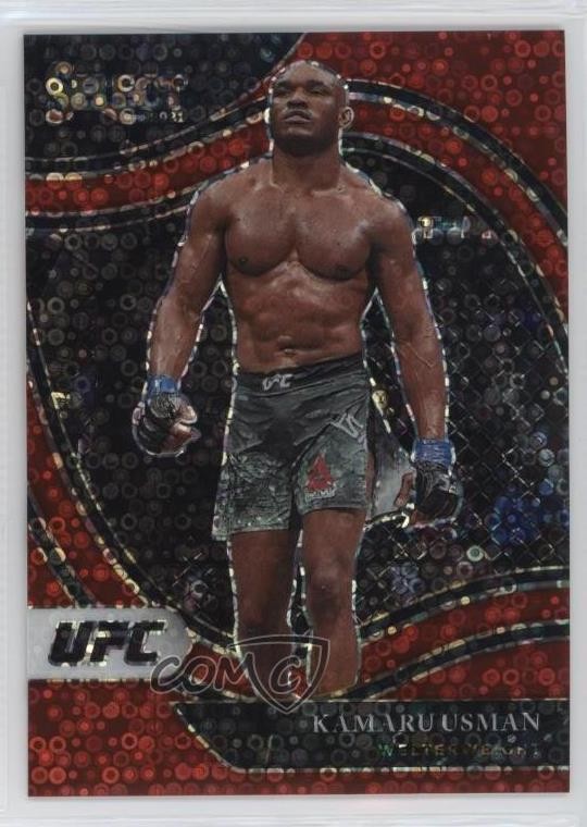 2021 Panini Select UFC Octagonside Red Disco Prizm /199 Kamaru Usman #228 09wc