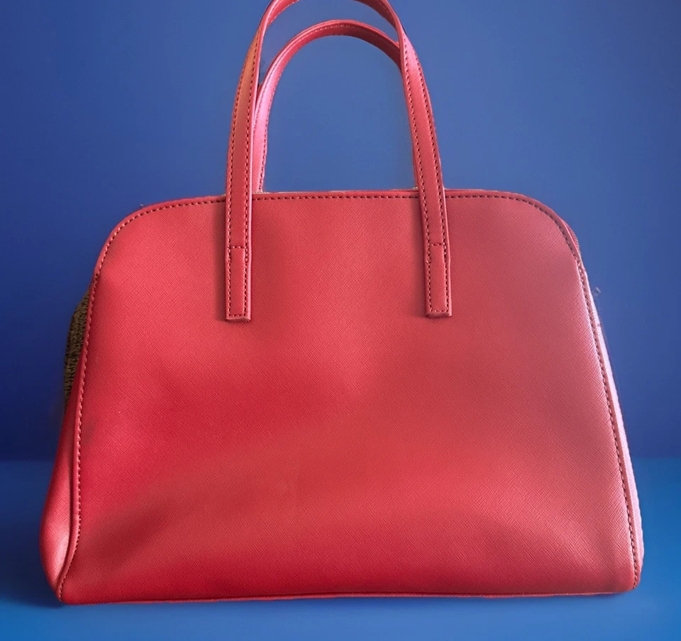 Bolso de Mano Kenneth Cole Reaction Rojo Nunca Llevado, 3 Compartimentos con Cremallera, Bonito Foto 3 de 4