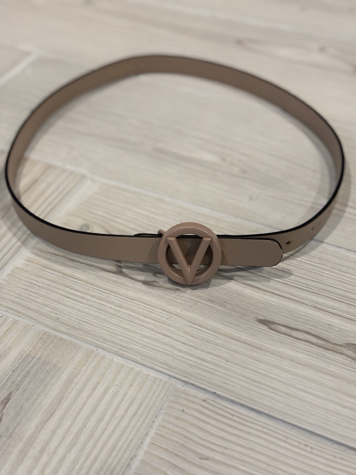 Valentino Women's Beige Skinny Waist Belt Adjustable Buckle Size S Designer thumbnail 3