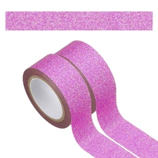 2Roll Glitter Paper Washi Tape, Glitter Film Decorative Tape for DIY, Purple