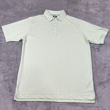 Footjoy Polo Shirt Men  s Large Lime Green Floral Golf Performance Stretch FJ