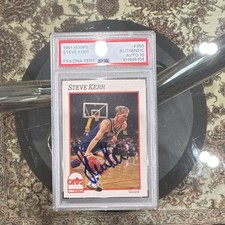 NBA Hoops 1991 Steve Kerr #350 Autographed PSA Cavaliers Basketball Card