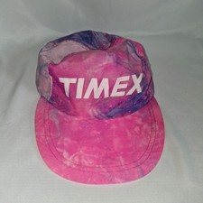 Vintage Timex Long Bill Tie Dye Running Hat Cap 1980s Watch Promo Grateful Phish