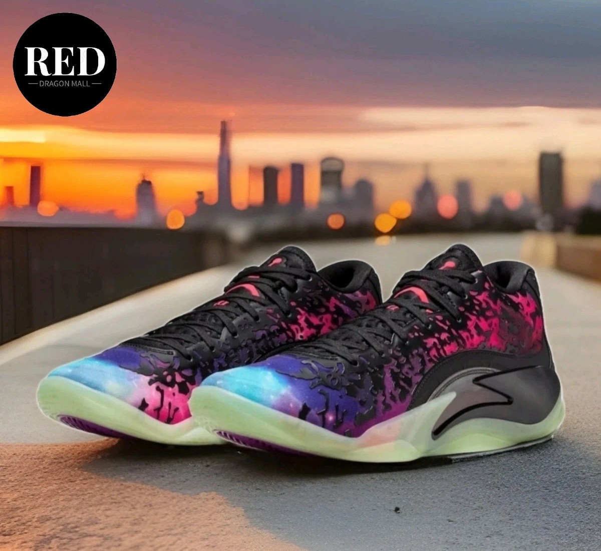 Nike Red, Purple & Black Athletic Sneakers NIKE SHOX TL FADE – Bodega main image 4