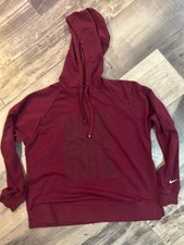 Nike Women s Medium Burgundy Dri-FIT Hoodie Side Slit Pullover Sweatshirt