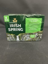 Irish Spring Original Clean Bar Soap 8 Pack 3.7 oz Bars Flaxseed Oil NEW Sealed