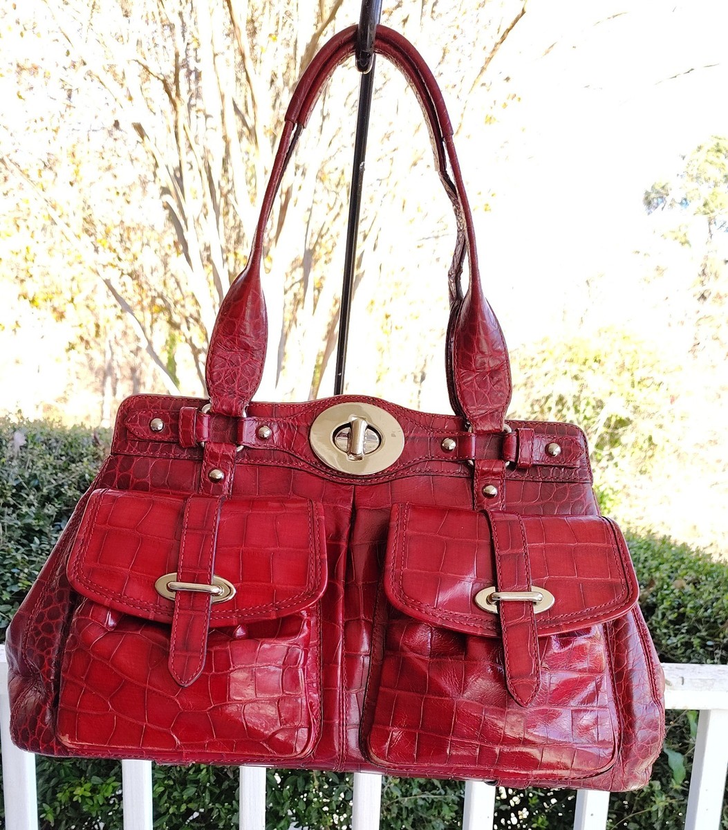 Coach XL 14206 Ella Red Crocodile Embossed Leather Magic Bag | eBay